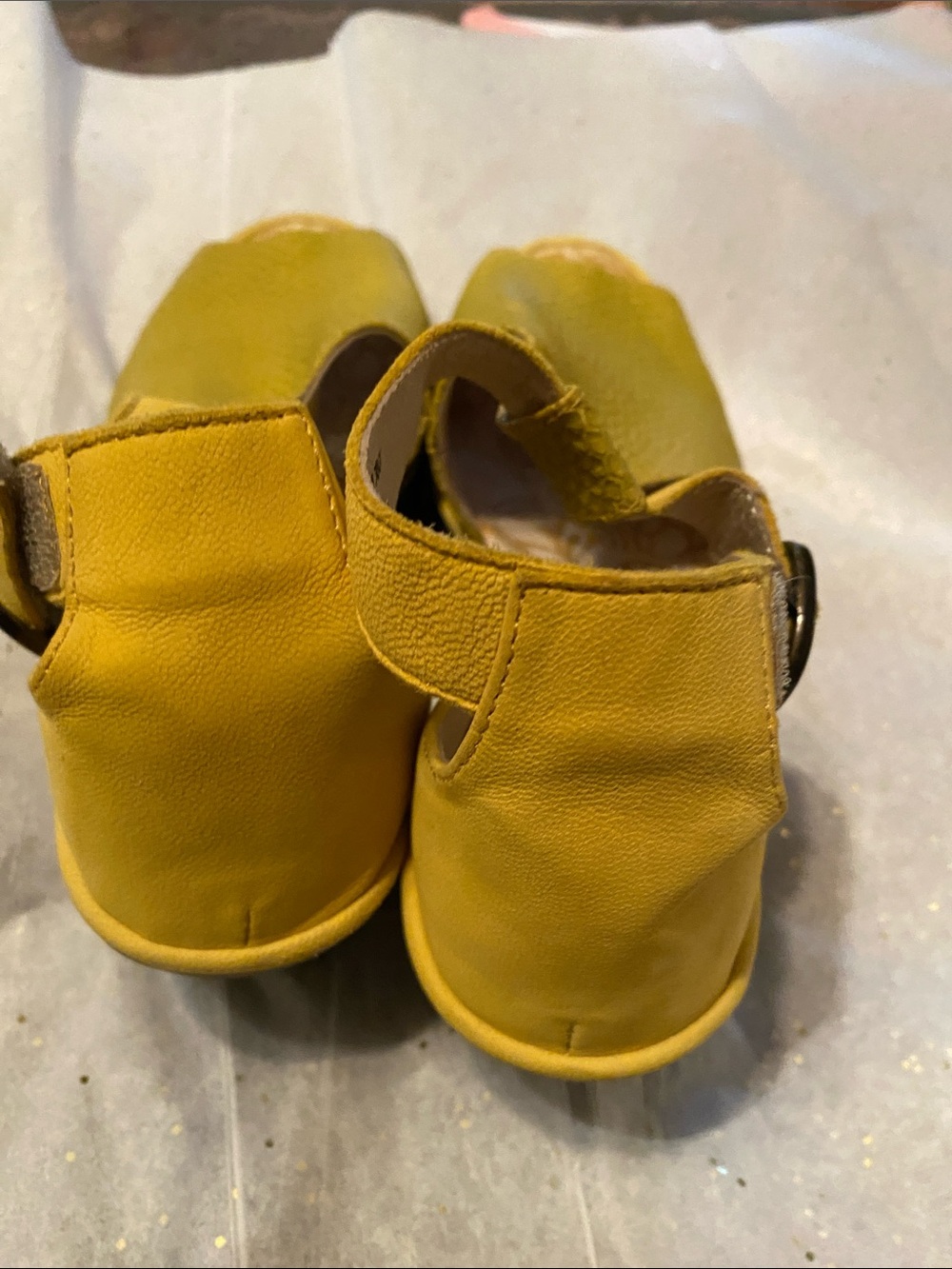 Fly London Women's Yellow Textured Wedge Slingbacks - Picture 4 of 6